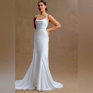 NWT BHLDN Johanna Pearl Strap Satin Wedding Gown